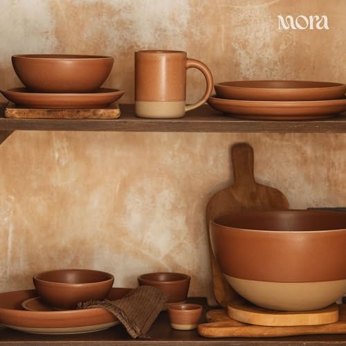 Mora Mini Ramekins Set of 4, 8oz Ceramic Pottery Baking Dishes - Microwave, Oven and Dishwasher Safe - Toasted Terracotta - color: Terracotta, size: Mini