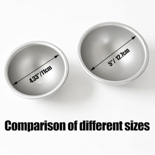 Dome Cake Pan 5 Inch, Aluminum Hemisphere Cake Mold, Ball Shape - size: 5 Inch