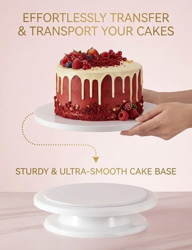2 Pack 10 Inch Cake Drums Round, 1/2" Thick Sturdy White Cake Boards
