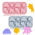 2 Pack Unicorn Molds Silicone 8 Cavity 3D Flying Unicorn Themed Baking Mould Tray with Cartoon Rainbow Meteors Sun for Kids' Party Chocolate Cake Topper Dessert Mousse Pastry Handmade Soap Crayons - style: 8 Cavity Unicorn Molds