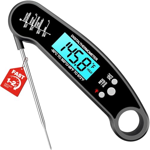 Meat Thermometer, Food Thermometer for Cooking, Matte Black - color: Black
