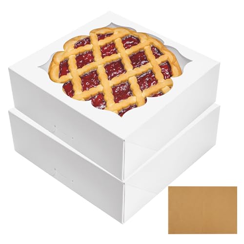 NPLUX 20 Pack Halloween Bakery Boxes, 9x9x3 Pie Boxes for Pickup Orders