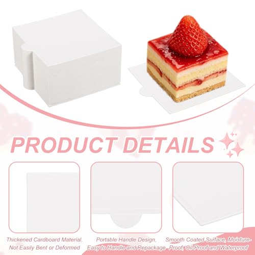 uxcell 150 Pcs Mini Cake Board 3.5 Inch Mousse Base Square White - color: White, size: 3.5 Inch