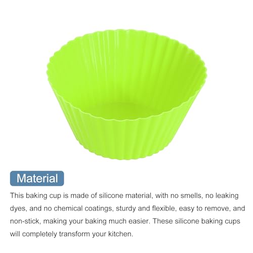 uxcell 36Pcs Silicone Cupcake Liners Non-Stick Baking Cup Green - color: Green, size: 3.5cm/1.4inch