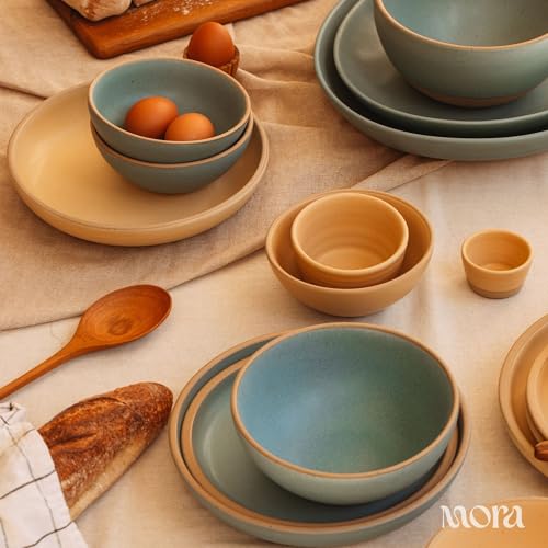 Mora Mini Ramekins Set of 4, 8oz Ceramic Pottery Baking Dishes - Microwave, Oven and Dishwasher Safe - Merrigold - color: Merrigold, size: Mini