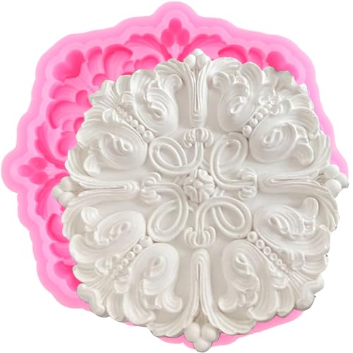 Baroque Fondant Mold Relief Flower Lace Silicone Chocolate Mold - color: Style O
