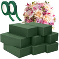 Aneco 8 Pieces Floral Foam Blocks with 2 Rolls Floral Tape 5.5''L x 3.1''W x 1.8''H Green Square Flower Foams Flower Arrangements Supplies for Dry & Wet Flower Wedding Home Decor and DIY Crafts