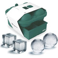 Silicone Ice Cube Trays, 2 Inch Square Ice Molds & Sphere Combo, BPA Free - color: Large 6+4 (Green)