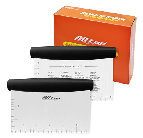 ALLTOP Bench Scraper & Chopper, Set of 2 Pack - color: Black