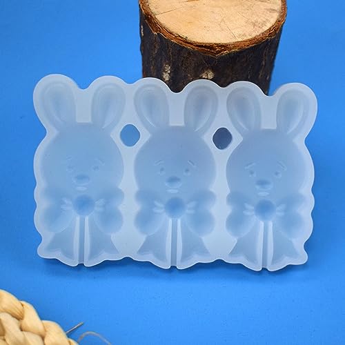 mostsom Cute Rabbit Resin Epoxy Silicone Mold Diy Chocolate Rattle Shaker Lollipop Mould Cake Decorating 2PCS (L_ Rabbit) - size: L_ Rabbit