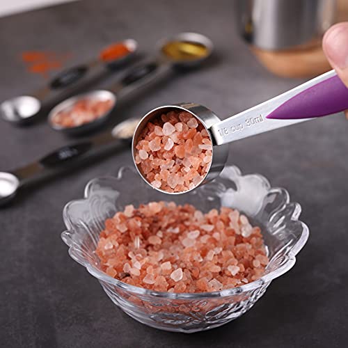 Measuring Cups and Spoons Set of 17 Double Sided Magnetic Measuring Spoons - color: Multicolor