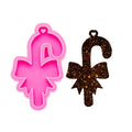 Angel Wings Christmas Crutches and Bow Shape Keychain Molds DIY epoxy Resin Silicone Mold Polymer Clay Mold Resin Craft Molds Resin Keychain Mould Candy Chocolate Fondant Cookies Molds - color: L