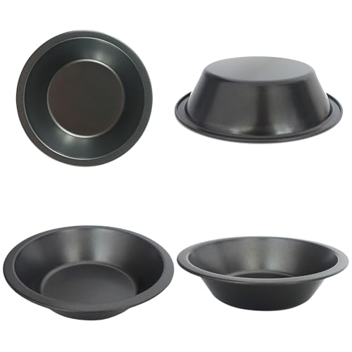 Mini Pie Pans 5 Inch, 8 Pieces Nonstick Round Pot Pie Plates - style: Round Edge 8PCS
