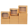 NPLUX 24 Pack Halloween Treat Box, 8x6.5x2.5 3 Window Styles for Pickup - color: Brown