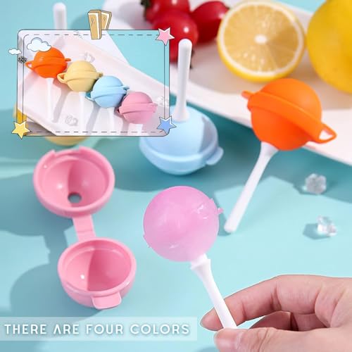 Silicone Lollipop Ice Cream Maker, Homemade Popsicle Molds, DIY Popsicle Maker for Kids, Lollipop Ice Cream Mold, Reusable Popsicle Molds