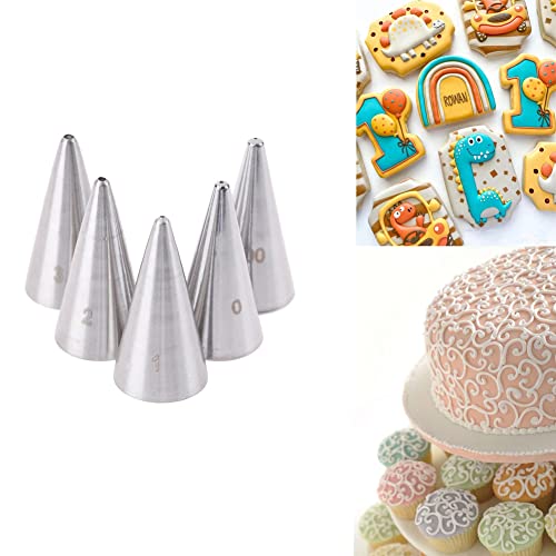 Royal Icing Piping Tips for Cookies, Small Round Writing & Fine Detail Tips - color: E