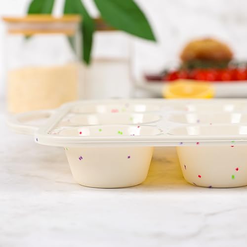 Vinino 2Pack Silicone Muffin Pan for Baking with Metal Reinforced Frame, Regular 12 Cup and Jumbo 6 Cup Nonstick Cupcake Pan Set, BPA Free Silicone Muffin Tray Molds for Oven Dishwasher Safe - size: Standard+Jumbo