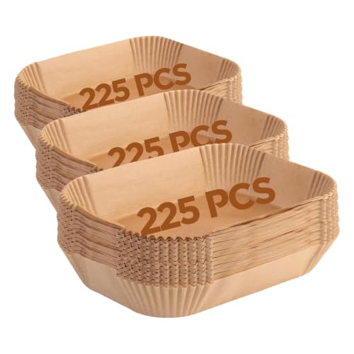Ninja Foodi Air Fryer Liners, Ninja Air Fryer Liners Disposable, Ninja DZ071 Foodi Ninja Dual Air Fryer Parchment Paper Liners, Rectangular Airfryer Paper Liners, Rectangle 2 Basket Liners (Pack of 3) - size: Rectangle 225 pcs (Pack of 3)