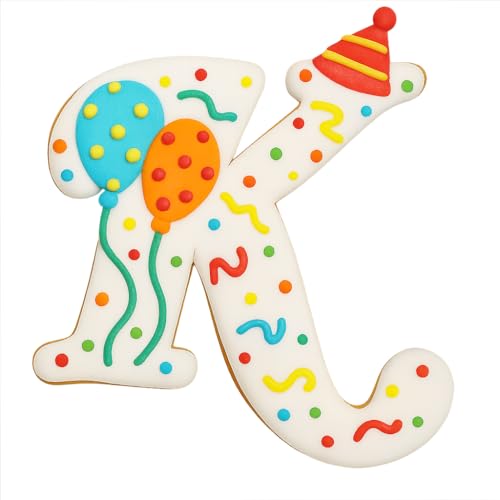 Mighty Gadget Fancy Cursive Letter A to Z Cookie Cutter - 4" Tall Alphabet Baking Mold (Random Color) (K) - color: K