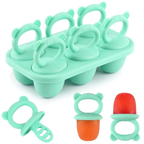 HUAKENER Mini Popsicle Molds, Silicone Popsicle Mold for Toddlers - color: Green