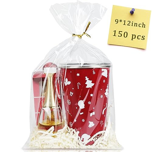 Labeol Clear Cellophane Bags,150 Packs 9x12 Inch Gift Warp - size: 9x12 (Pack of 150)