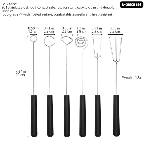 6-Piece Stainless Steel Chocolate Dipping Fork Spoon Set, 7.87 in.