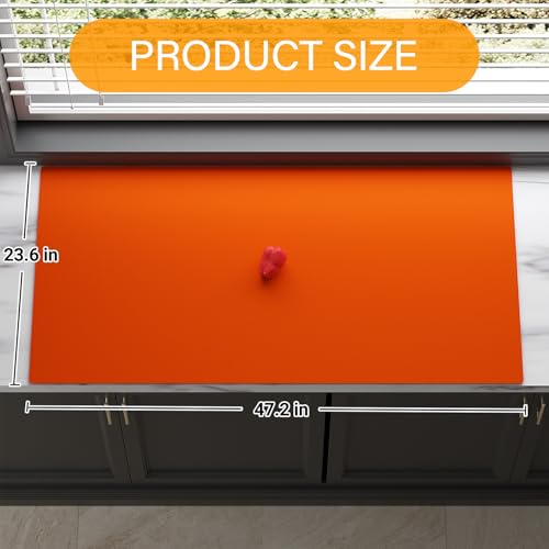 Silicone Protector Mat 47x24 Inch,Orange - color: Orange