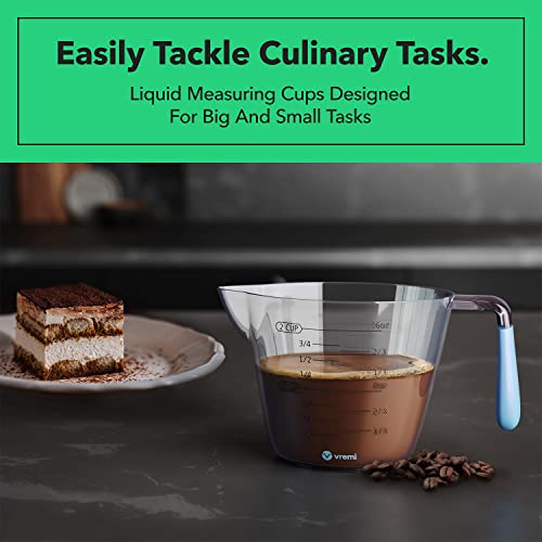 Vremi 3 Piece Plastic Measuring Cups Set BPA Free Stackable Measuring Cups