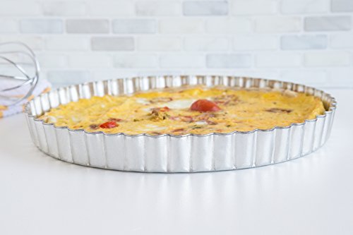 Fox Run Round Tartlet/Quiche Pan with Removable Bottom, Tin-Plated Steel, 8-Inch - size: 8 x 8