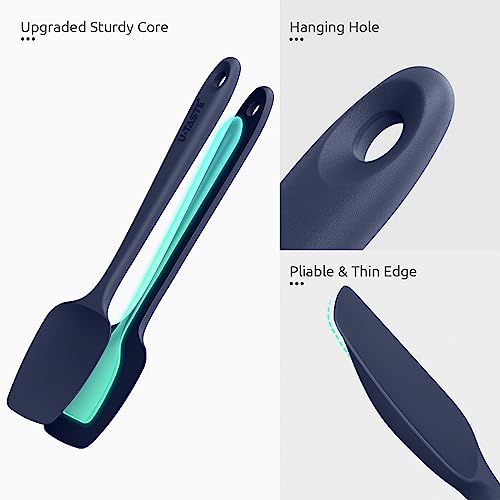 U-Taste Silicone Spoon Spatula Set of 3, 480°F High Temp, Midnight Blue - color: Midnight Blue