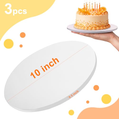 MEBRUDY 3 PCS Cake Boards 10 Inch Round 1/2 Inch Thick - size: 10 Inch/3 PCS