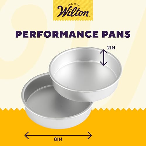 Wilton Performance Pans Aluminum Round Cake Pan, 8 x 2 in., Pack of 2 - size: 8 x 2 in. (Pack of 2)