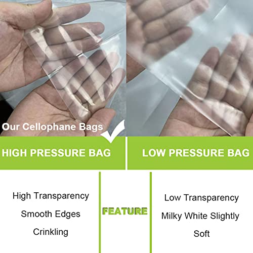 Zcintert Clear Cello Cellophane Treat Bags, 200 Pcs - 5" x 7"(2mils), Plastic Gift Bags for Candy, Party Favor, Cookies, Candies Packaging, with 4” Twist Ties - color: 200PCS - 5" x 7"