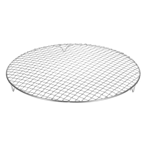 M METERXITY Cooling Rack, 13.8" Round Stainless Steel Baking Rack with 20mm Legs for BBQ/Cooking/Roasting/Grilling/Steaming/Drying, Wire Cooling Rack for Baking [Silver] - size: 13.8"