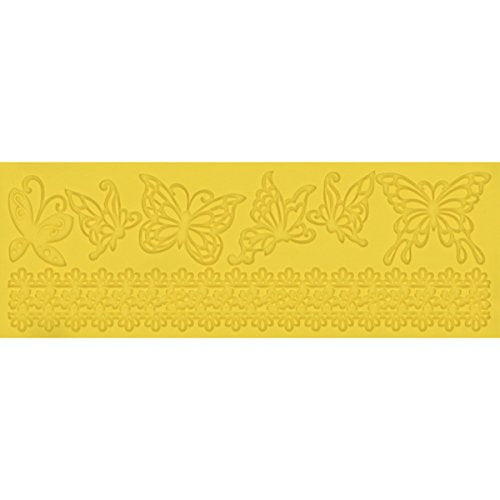 Global Sugar Art Silicone Cake Lace Mat, Butterflies & Ribbon Lace Mold - style: Butterflies & Ribbon