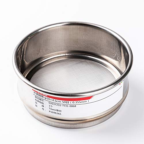 45 Mesh Lab Sieves 4" Diameter 304 Stainless Steel Wire Cloth Test Sieve for Industrial Laboratory Home - size: φ10×4.5cm 45 Mesh(0.4mm)