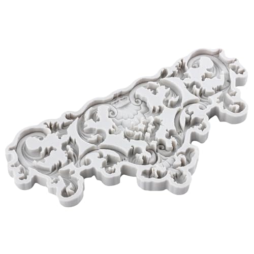 Lingzhi Baroque Style Fondant Molds Curlicues Scroll Lace Silicone Mold - color: Style Q