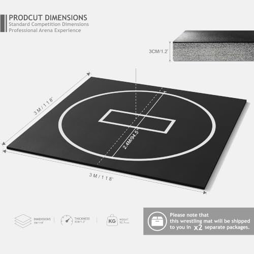 10' x 10' Foldable Wrestling Mat, 1.2" XPE Foam for BJJ Jiu Jitsu