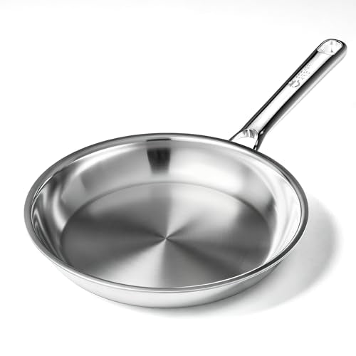 COOKER KING 12 Inch Stainless Steel Frying Pan, Large Skillet,Induction Pan - size: 12 Inch | 3-5 Servings