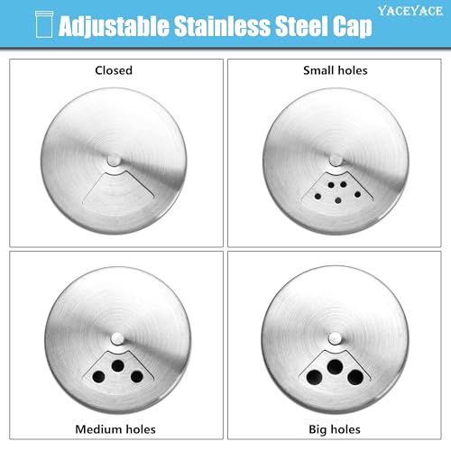 3oz Blue Dredge Shaker Set, 6Pcs Stainless Steel Shaker, Small Spice Shakers with Holes and Lids, Salt and Pepper Shaker for Kitchen