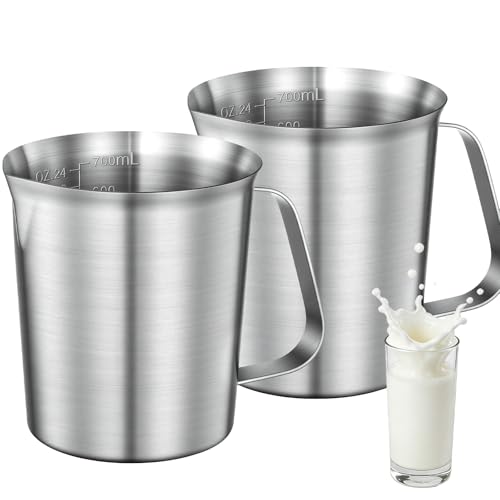 Stainless Steel Metal Measuring Cup w/Handle for Liquid,24&24oz - size: 24 oz+24 oz