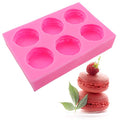 Meiyouju 6-Cavity Macaroon Silicone Mold - Macarons Hamburger Mold for Chocolate, Icing, Cake Decoration, Polymer Clay, Soap, Epoxy