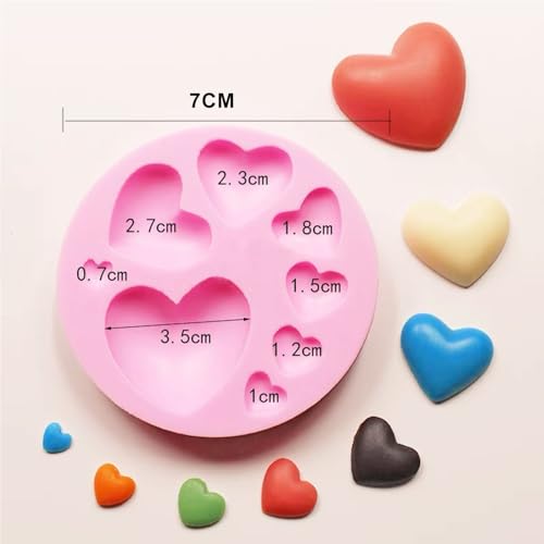 5 Pack Bowknot & Heart Shape Silicone Fondant Mold