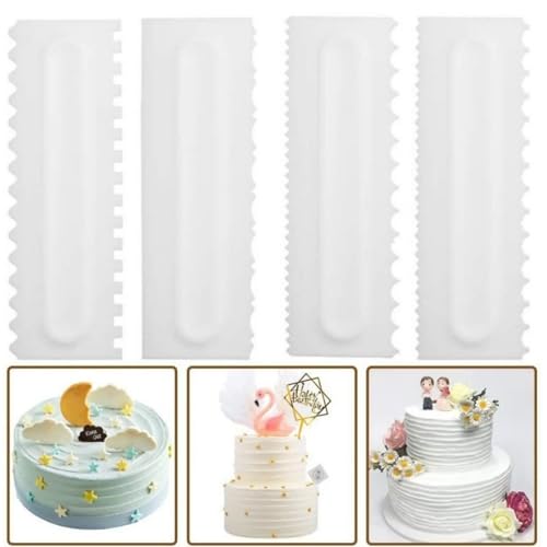 9 Pcs Cake Scraper Set for Cake Cream Baking Decorating (White)