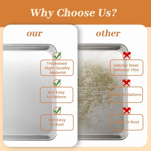 Aluminum Baking Sheet Pans, Half Size 18"x13", 6 Pack - size: Standard 18"×13" (Half Size 6 Pack)