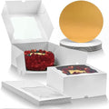 12 Cake Boxes With Cake Boards Set 10", Sturdy, Greaseproof, Front-Loading - color: Cake Boxes & Boards Set