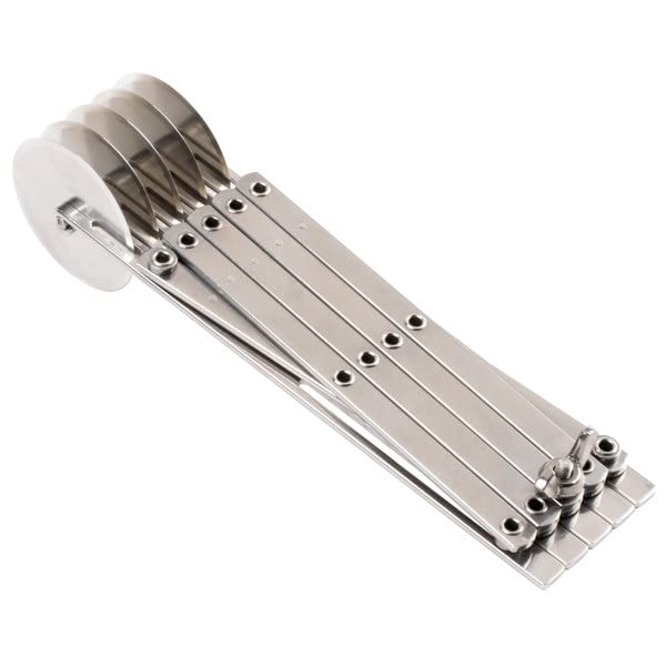 TrueCraftware- 5-Wheel Stainless Steel Adjustable Dough Divider- Pastry Cutter Bakeware Stainless Pizza Slicer Round Dough Cutter Roller Cookie Pastry Knife Divider - size: 5 Wheel
