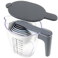 Stackable 10-Piece Measuring Cups and Spoons Set with Lids - color: 10 Piece - Grey and Blue