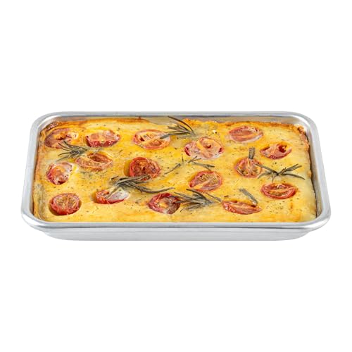Restaurantware 1/8 Size 19 Gauge Aluminum Sheet Pan, Beaded Rim, 1 Count - size: 1/8 Size