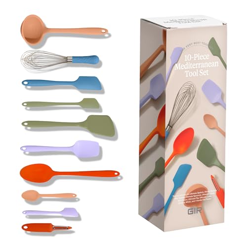 GIR: 10-Piece Silicone Ultimate Kitchen Utensils Set – Mediterranean - color: Mediterranean, size: 10 - Piece Set